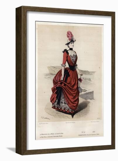 French Fashion Plate, Late 19th Century-null-Framed Giclee Print