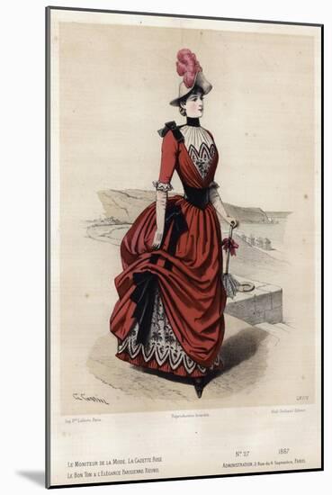 French Fashion Plate, Late 19th Century-null-Mounted Giclee Print