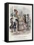 French Fashion Plate, Late 19th Century-null-Framed Stretched Canvas