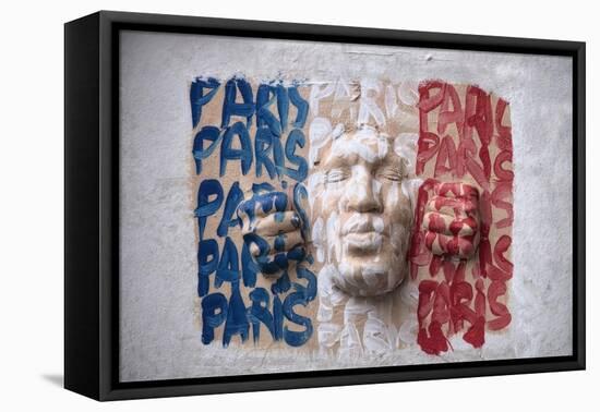 French Flag Wall Art-Cora Niele-Framed Stretched Canvas