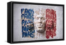 French Flag Wall Art-Cora Niele-Framed Stretched Canvas