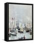 French Flotilla in Portsmouth Harbour, 1891-Paul Senau-Framed Stretched Canvas
