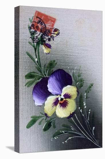 French Flower Postcard, C1900-null-Stretched Canvas