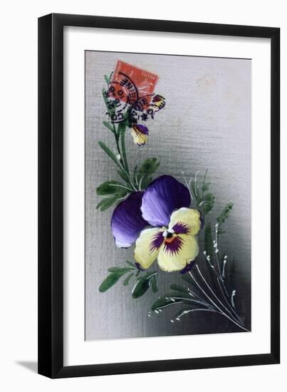 French Flower Postcard, C1900-null-Framed Premium Giclee Print