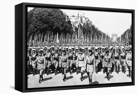 French Foreign Legion Review, Paris, 14 July 1939-null-Framed Stretched Canvas