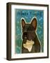 French French Bulldog - Black Brindle and White-John W Golden-Framed Giclee Print