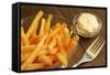 French Fries With Mayonnaise-pink candy-Framed Stretched Canvas