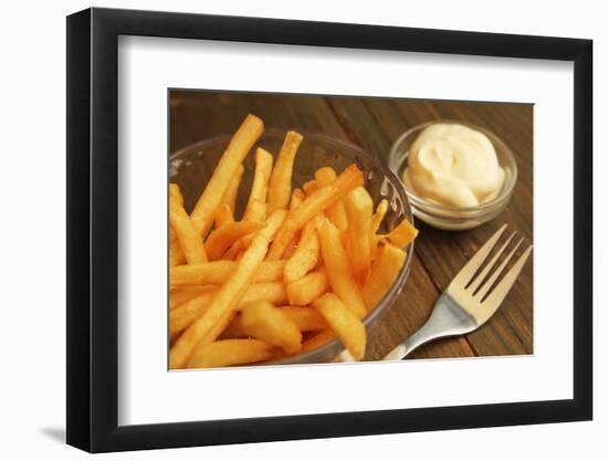 French Fries With Mayonnaise-pink candy-Framed Photographic Print