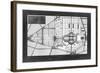 French Garden Blueprint II-null-Framed Art Print