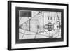 French Garden Blueprint II-null-Framed Art Print