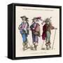 French "Gentilshommes" Dressed in the Height of Male Fashion-null-Framed Stretched Canvas