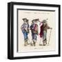 French "Gentilshommes" Dressed in the Height of Male Fashion-null-Framed Art Print