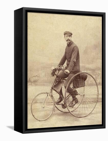French Gentleman on His Tricycle-null-Framed Stretched Canvas
