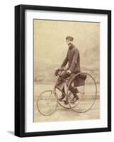 French Gentleman on His Tricycle-null-Framed Premium Photographic Print