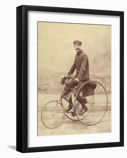 French Gentleman on His Tricycle-null-Framed Premium Photographic Print