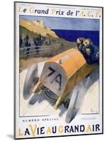 French Grand Prix, Cover of the Magazine 'La Vie Au Grand Air, 1908-null-Mounted Giclee Print