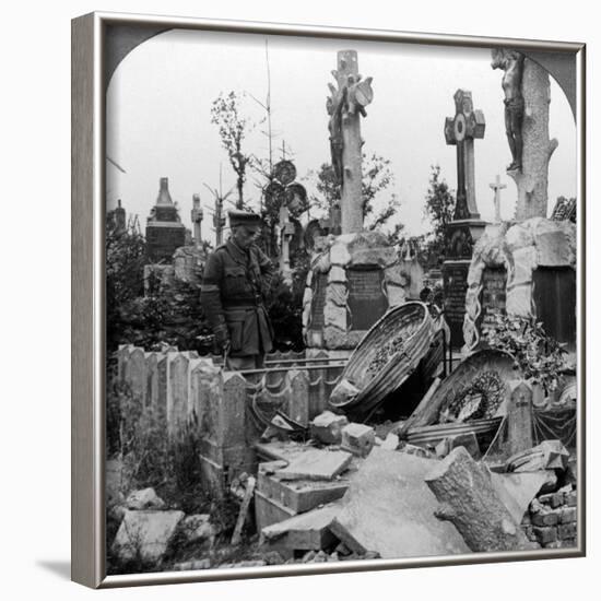 French Graves Smashed by German Shell Fire, France, World War I, 1914-1918-null-Framed Photographic Print