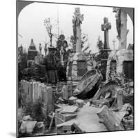 French Graves Smashed by German Shell Fire, France, World War I, 1914-1918-null-Mounted Photographic Print