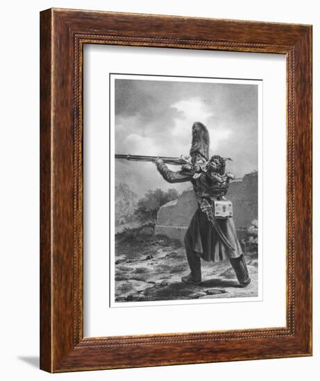 French Grenadier with Rescued Bandaged Dog in His Backpack-null-Framed Art Print