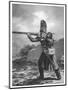 French Grenadier with Rescued Bandaged Dog in His Backpack-null-Mounted Art Print