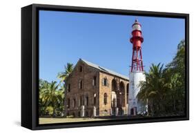 French Guiana, Ile Royale. Lighthouse Situated on Prison Island-Alida Latham-Framed Stretched Canvas