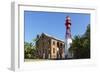 French Guiana, Ile Royale. Lighthouse Situated on Prison Island-Alida Latham-Framed Photographic Print