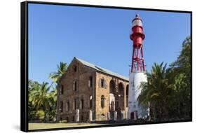 French Guiana, Ile Royale. Lighthouse Situated on Prison Island-Alida Latham-Framed Stretched Canvas