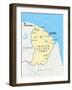French Guiana Political Map-Peter Hermes Furian-Framed Art Print