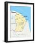 French Guiana Political Map-Peter Hermes Furian-Framed Art Print
