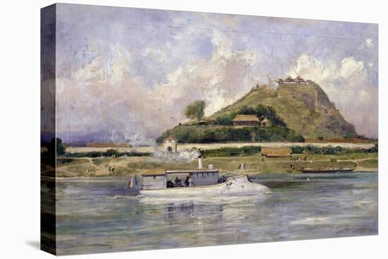 French Gunboat in Front of Tuyen Quan-Lyubov Sergeevna Popova-Stretched Canvas