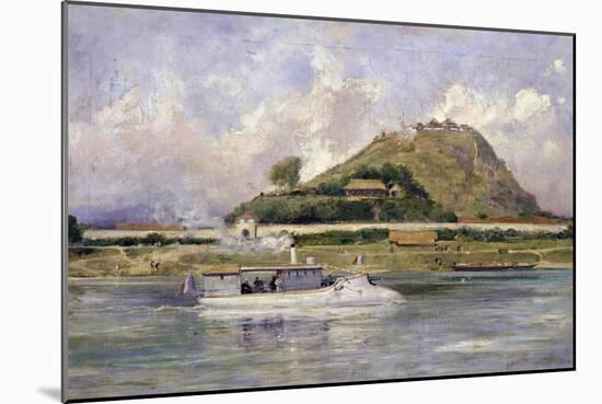 French Gunboat in Front of Tuyen Quan-Lyubov Sergeevna Popova-Mounted Giclee Print