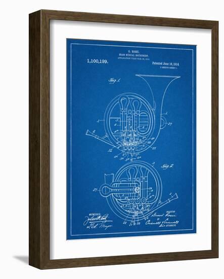 French Horn Instrument Patent-null-Framed Art Print