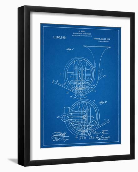 French Horn Instrument Patent-null-Framed Art Print