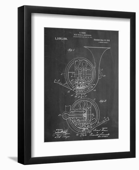 French Horn Instrument Patent-null-Framed Art Print