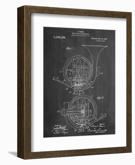 French Horn Instrument Patent-null-Framed Art Print