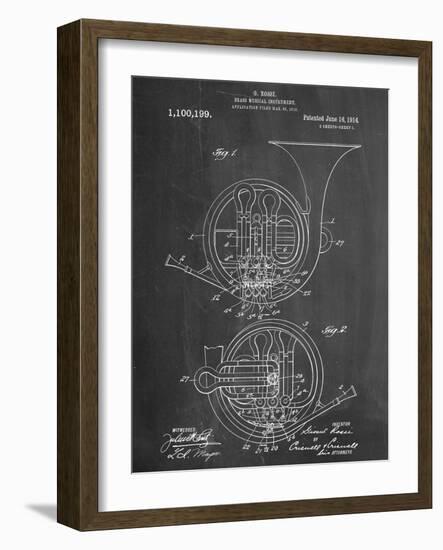 French Horn Instrument Patent-null-Framed Art Print