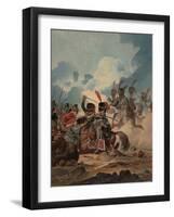 French Horse Artillery of the Guard Attacked by British Infantry at the Battle of Waterloo, 1815-Denis Dighton-Framed Giclee Print