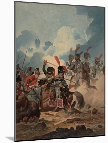 French Horse Artillery of the Guard Attacked by British Infantry at the Battle of Waterloo, 1815-Denis Dighton-Mounted Giclee Print