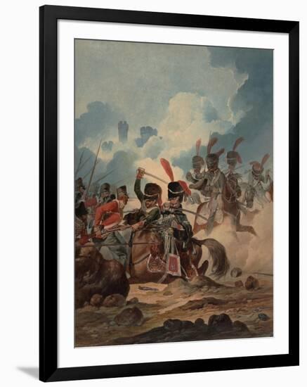 French Horse Artillery of the Guard Attacked by British Infantry at the Battle of Waterloo, 1815-Denis Dighton-Framed Giclee Print