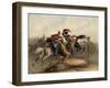 French Horse Chasseurs of the Imperial Guard in Combat with the Russian Cossacks, C. 1830-Noël Dieudonné Finert-Framed Giclee Print