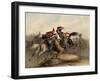 French Horse Chasseurs of the Imperial Guard in Combat with the Russian Cossacks, C. 1830-Noël Dieudonné Finert-Framed Giclee Print