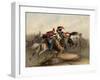 French Horse Chasseurs of the Imperial Guard in Combat with the Russian Cossacks, C. 1830-Noël Dieudonné Finert-Framed Giclee Print