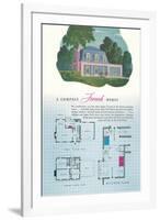 French House and Floor Plan-null-Framed Art Print