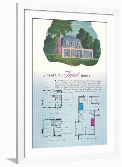 French House and Floor Plan-null-Framed Art Print