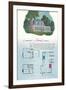 French House and Floor Plan-null-Framed Art Print