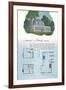 French House and Floor Plan-null-Framed Art Print