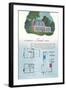 French House and Floor Plan-null-Framed Art Print