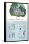 French House and Floor Plan-null-Framed Stretched Canvas