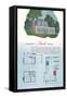 French House and Floor Plan-null-Framed Stretched Canvas