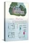 French House and Floor Plan-null-Stretched Canvas